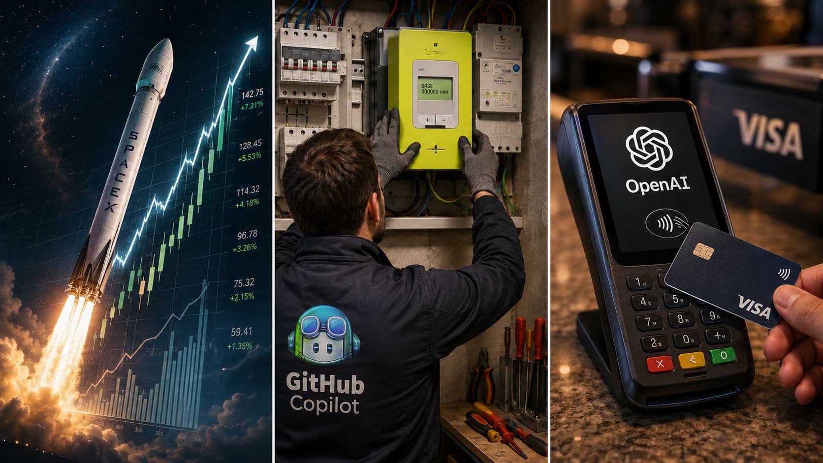 Cover La facture s'invite à table : SpaceX en bourse, Copilot au compteur et OpenAI chez Visa
