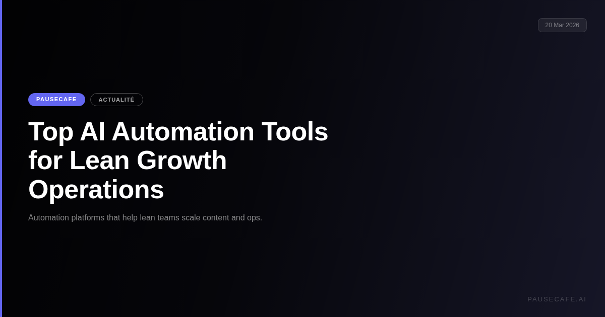 Top AI Automation Tools for Lean Growth Operations